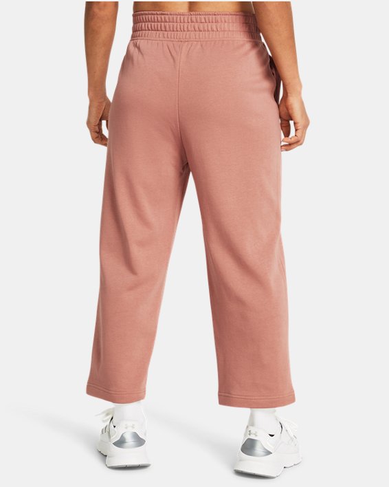 Women's UA Rival Terry Wide Leg Crop Pants in Pink image number 1